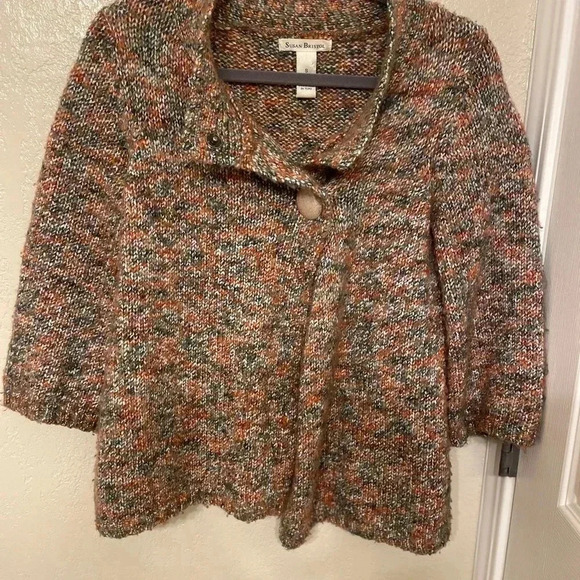 Susan Bristol wool blend artsy pastel sweater spring layering S - Picture 2 of 8